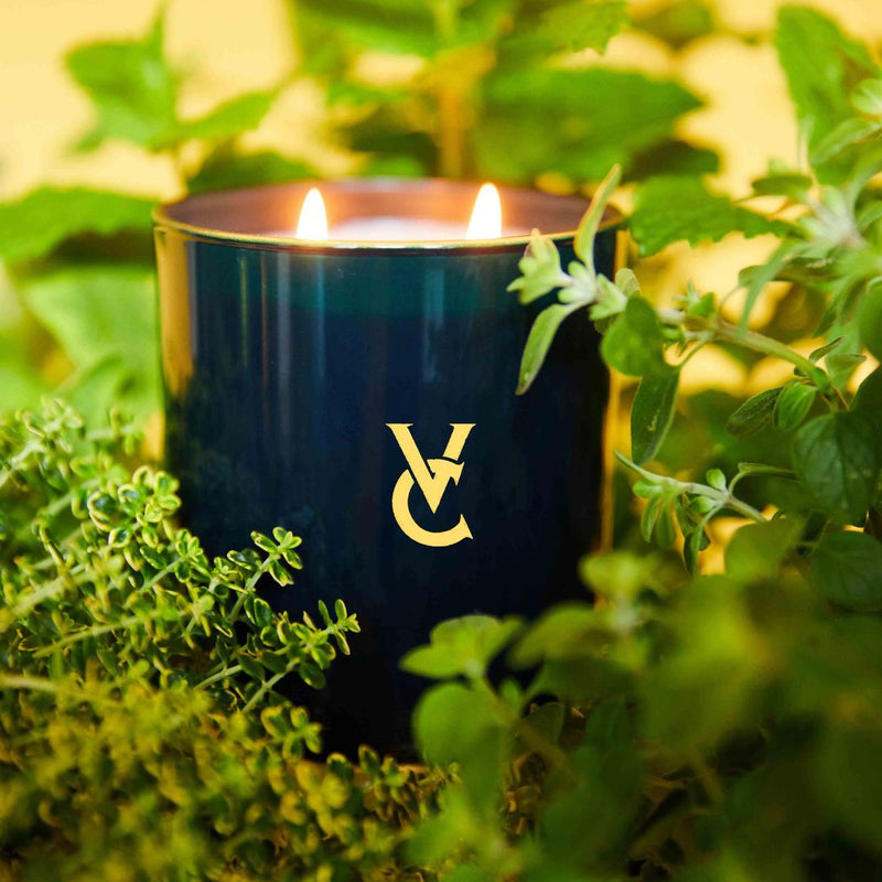 Luxury candle inspired by Italian Mediterranean with fresh and uplifting citrus, floral and coastal aquatic notes Victoria Cator London